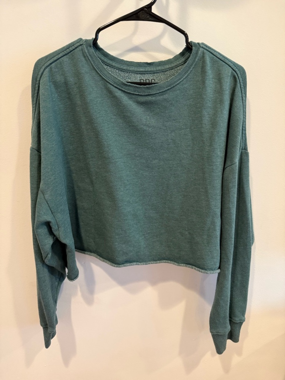 BDG Cropped Crewneck Sweatshirt - Teal Green